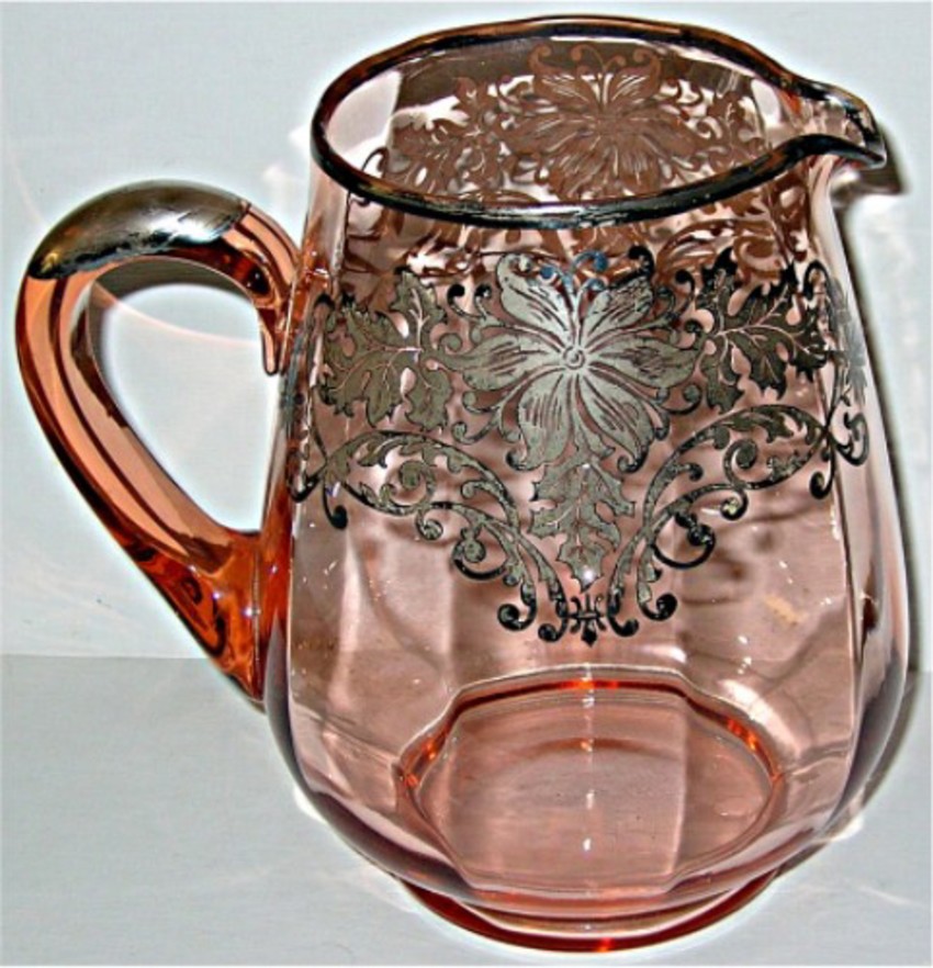 Exquisite Antique Pink Glass Lemonade Pitcher And Tumblers Set Depression Sterling Ebay 9872