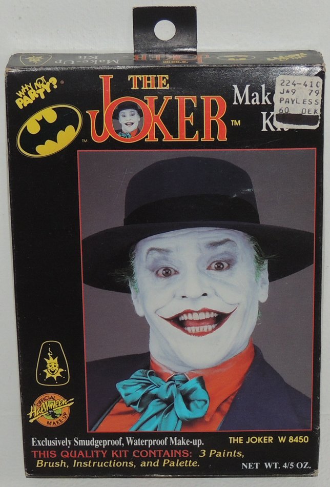 1989 BATMAN Jack Nicholson JOKER MAKE-UP KIT Halloween Playset Mint ...